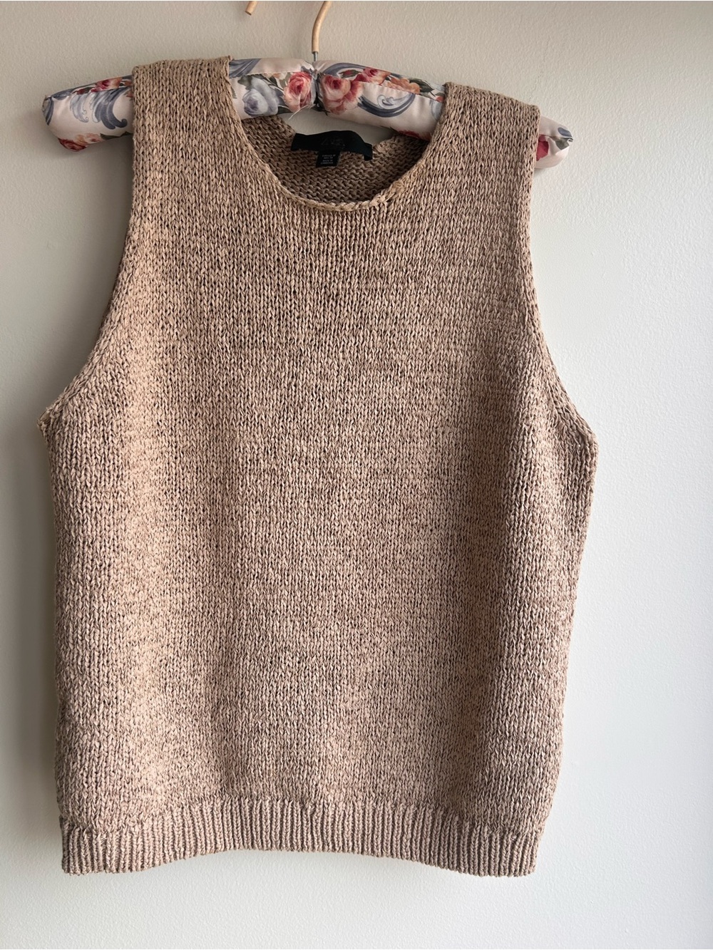 Classic Sleeveless Knit Sweater Vest in Beige - Picture 2 of 9